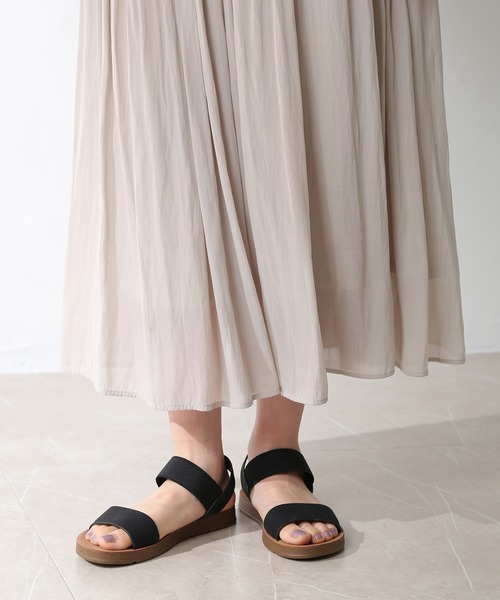 Honeys（ハニーズ）の「ゴム使いフラットサンダル（サンダル・レディース・ブラック/ブラウン/アイボリー・S/M/L）」の14枚目の写真