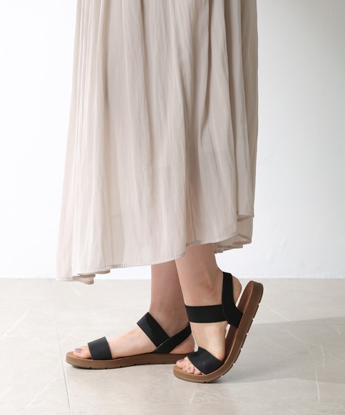 Honeys（ハニーズ）の「ゴム使いフラットサンダル（サンダル・レディース・ブラック/ブラウン/アイボリー・S/M/L）」の15枚目の写真