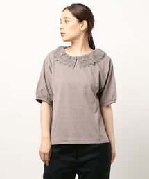 Samansa Mos2 | 衿レースカットソー(Tシャツ/カットソー)