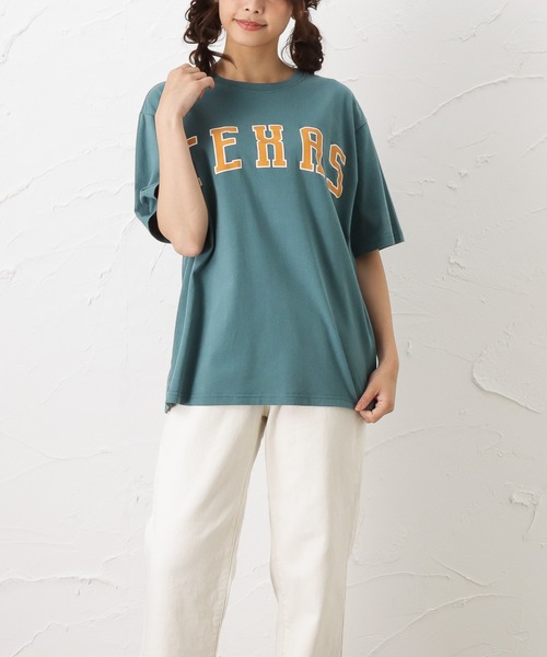 Dickies(ディッキーズ)の「Dickies ディッキーズ カレッジロゴプリント 半袖Tシャツ(Tシャツ/カットソー・レディース・ホワイト/パープル/イエロー/ブルーグリーン/チャコール・フリー)」の1枚目の写真