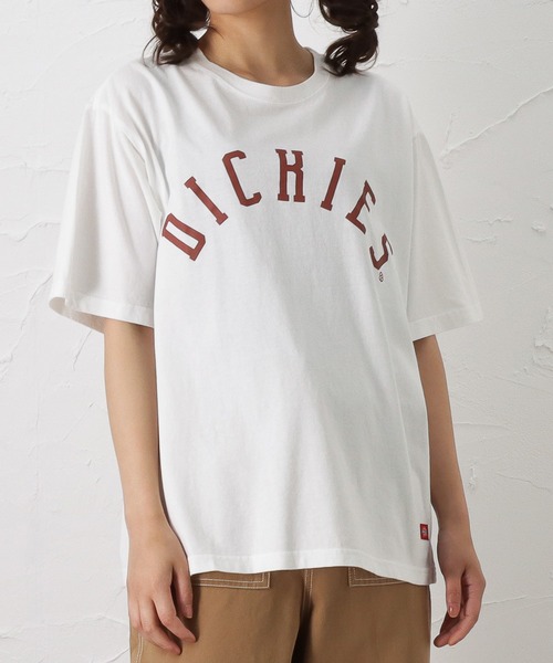 Dickies(ディッキーズ)の「Dickies ディッキーズ カレッジロゴプリント 半袖Tシャツ(Tシャツ/カットソー・レディース・ホワイト/パープル/イエロー/ブルーグリーン/チャコール・フリー)」の20枚目の写真