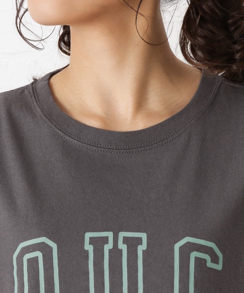 Dickies(ディッキーズ)の「Dickies ディッキーズ カレッジロゴプリント 半袖Tシャツ(Tシャツ/カットソー・レディース・ホワイト/パープル/イエロー/ブルーグリーン/チャコール・フリー)」の16枚目の写真