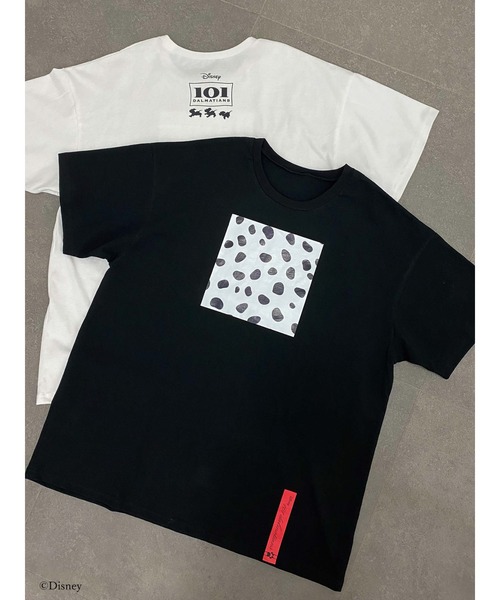 Honey Salon(ハニーサロン)の「101/ダルメシアンプリントTシャツ(Tシャツ/カットソー・レディース・オフホワイト/ブラック・FREE)」の2枚目の写真
