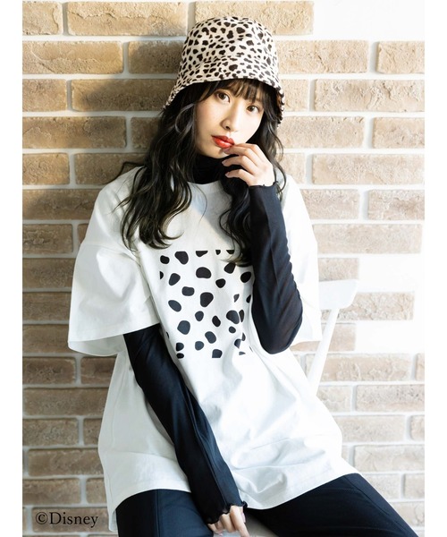 Honey Salon(ハニーサロン)の「101/ダルメシアンプリントTシャツ(Tシャツ/カットソー・レディース・オフホワイト/ブラック・FREE)」の13枚目の写真