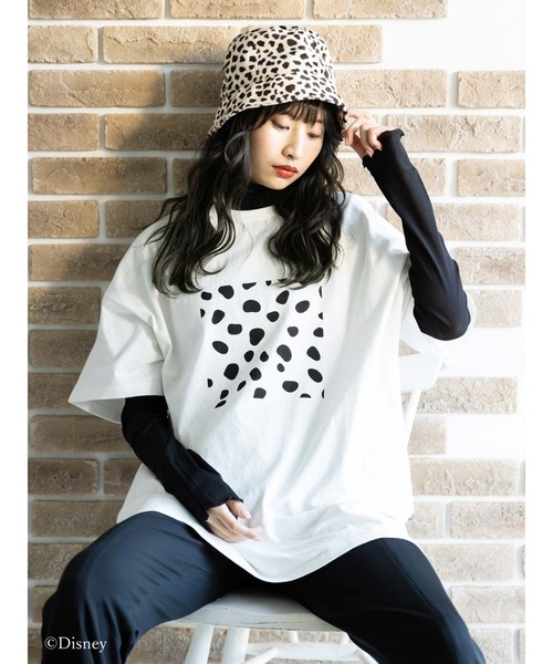 Honey Salon(ハニーサロン)の「101/ダルメシアンプリントTシャツ(Tシャツ/カットソー・レディース・オフホワイト/ブラック・FREE)」の7枚目の写真