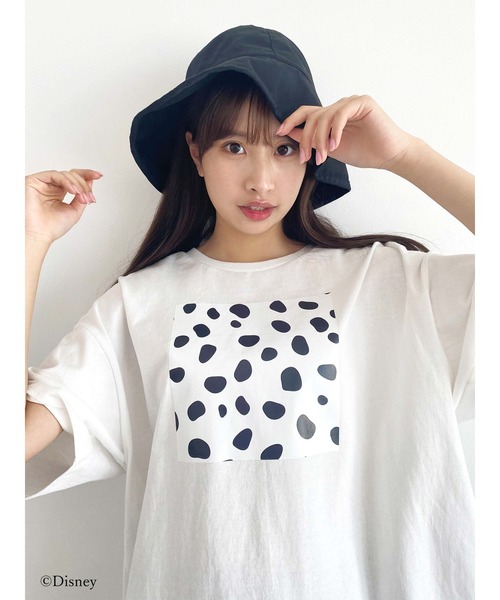 Honey Salon(ハニーサロン)の「101/ダルメシアンプリントTシャツ(Tシャツ/カットソー・レディース・オフホワイト/ブラック・FREE)」の16枚目の写真