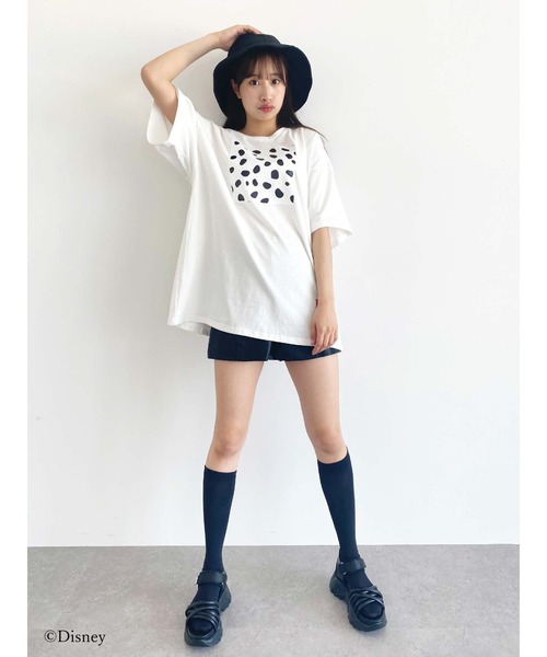 Honey Salon(ハニーサロン)の「101/ダルメシアンプリントTシャツ(Tシャツ/カットソー・レディース・オフホワイト/ブラック・FREE)」の15枚目の写真