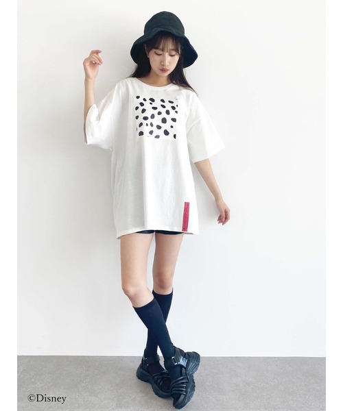 Honey Salon(ハニーサロン)の「101/ダルメシアンプリントTシャツ(Tシャツ/カットソー・レディース・オフホワイト/ブラック・FREE)」の12枚目の写真