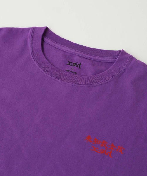 X-girl（エックスガール）の「CHINESE FACE S/S TEE（Tシャツ/カットソー・レディース・ブラック/パープル/ホワイト・L/M/XL/S）」の5枚目の写真