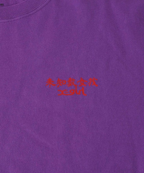 X-girl（エックスガール）の「CHINESE FACE S/S TEE（Tシャツ/カットソー・レディース・ブラック/パープル/ホワイト・L/M/XL/S）」の6枚目の写真