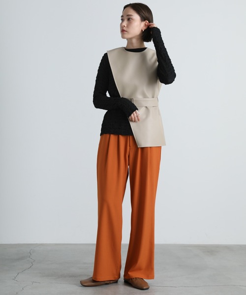 select MOCA（セレクトモカ）の「2021 AW プチハイネックランダムチェックトップス（Tシャツ/カットソー・レディース・ブラック/パープル/アイボリー/ライトオリーブ・FREE）」の8枚目の写真