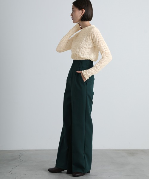 select MOCA（セレクトモカ）の「2021 AW プチハイネックランダムチェックトップス（Tシャツ/カットソー・レディース・ブラック/パープル/アイボリー/ライトオリーブ・FREE）」の20枚目の写真