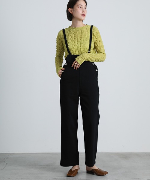 select MOCA（セレクトモカ）の「2021 AW プチハイネックランダムチェックトップス（Tシャツ/カットソー・レディース・ブラック/パープル/アイボリー/ライトオリーブ・FREE）」の5枚目の写真