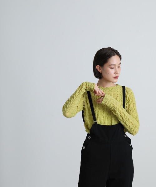 select MOCA（セレクトモカ）の「2021 AW プチハイネックランダムチェックトップス（Tシャツ/カットソー・レディース・ブラック/パープル/アイボリー/ライトオリーブ・FREE）」の13枚目の写真