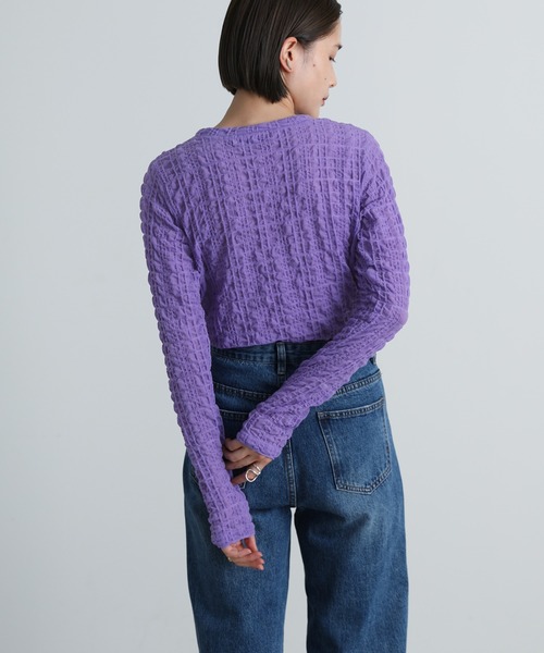 select MOCA（セレクトモカ）の「2021 AW プチハイネックランダムチェックトップス（Tシャツ/カットソー・レディース・ブラック/パープル/アイボリー/ライトオリーブ・FREE）」の17枚目の写真