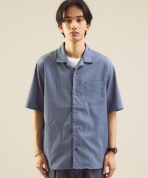 green label relaxing(グリーンレーベルリラクシング)の「<green label relaxing>トリアセ オープンカラー 半袖 シャツ -ストレッチ-(シャツ/ブラウス・メンズ・ベージュ/ネイビー/ライラック・SMALL/MEDIUM/LARGE/X-LARGE)」の19枚目の写真