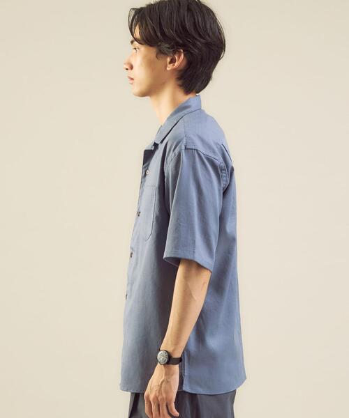 green label relaxing(グリーンレーベルリラクシング)の「<green label relaxing>トリアセ オープンカラー 半袖 シャツ -ストレッチ-(シャツ/ブラウス・メンズ・ベージュ/ネイビー/ライラック・SMALL/MEDIUM/LARGE/X-LARGE)」の20枚目の写真