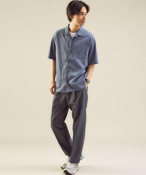 green label relaxing(グリーンレーベルリラクシング)の「<green label relaxing>トリアセ オープンカラー 半袖 シャツ -ストレッチ-(シャツ/ブラウス・メンズ・ベージュ/ネイビー/ライラック・SMALL/MEDIUM/LARGE/X-LARGE)」の22枚目の写真