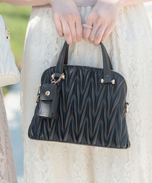 MAJESTIC LEGON（マジェスティックレゴン）の「♯リップポーチ付上品バッグ（ショルダーバッグ・レディース・ブラック/グレー/アイボリー/ラベンダー・FREE）」の7枚目の写真