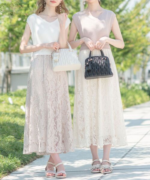 MAJESTIC LEGON（マジェスティックレゴン）の「♯リップポーチ付上品バッグ（ショルダーバッグ・レディース・ブラック/グレー/アイボリー/ラベンダー・FREE）」の9枚目の写真