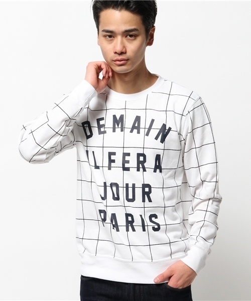 WEGO(ウィゴー)の「WEGO/ウィンドウペンスウェット(スウェット・メンズ・ホワイト/ネイビー・LARGE/MEDIUM)」の2枚目の写真