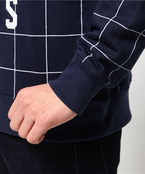 WEGO(ウィゴー)の「WEGO/ウィンドウペンスウェット(スウェット・メンズ・ホワイト/ネイビー・LARGE/MEDIUM)」の6枚目の写真