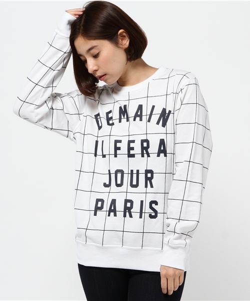 WEGO(ウィゴー)の「WEGO/ウィンドウペンスウェット(スウェット・メンズ・ホワイト/ネイビー・LARGE/MEDIUM)」の9枚目の写真