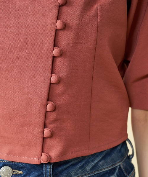 ROYAL PARTY(ロイヤルパーティー)の「テーラーカラーブラウス(シャツ/ブラウス・レディース・ベージュ/ピンク/ブラック・FREE)」の7枚目の写真