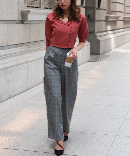 ROYAL PARTY(ロイヤルパーティー)の「テーラーカラーブラウス(シャツ/ブラウス・レディース・ベージュ/ピンク/ブラック・FREE)」の8枚目の写真