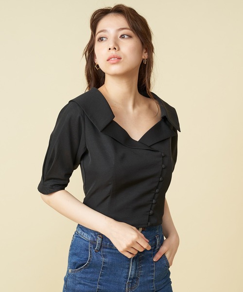 ROYAL PARTY(ロイヤルパーティー)の「テーラーカラーブラウス(シャツ/ブラウス・レディース・ベージュ/ピンク/ブラック・FREE)」の16枚目の写真