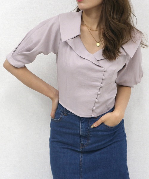 ROYAL PARTY(ロイヤルパーティー)の「テーラーカラーブラウス(シャツ/ブラウス・レディース・ベージュ/ピンク/ブラック・FREE)」の19枚目の写真