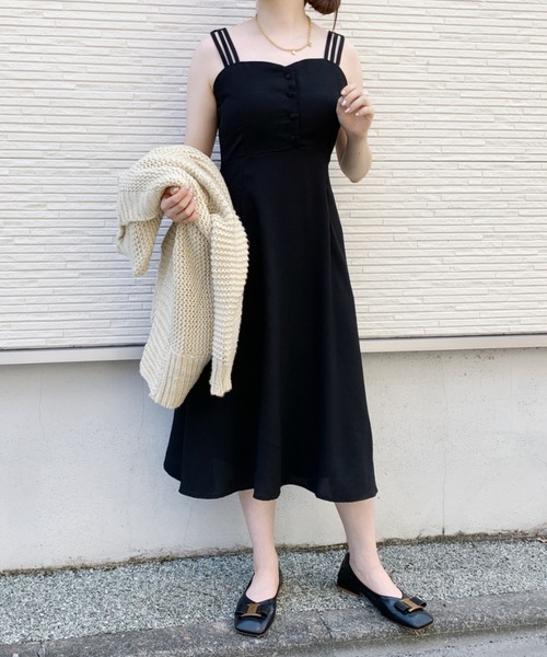 Loueme（ルエム）の「【23S/S】3ストラップキャミワンピース（ワンピース・レディース・ブラック・FREE/XL）」の20枚目の写真