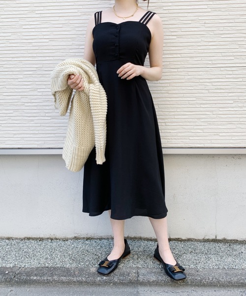 Loueme（ルエム）の「【23S/S】3ストラップキャミワンピース（ワンピース・レディース・ブラック・FREE/XL）」の19枚目の写真