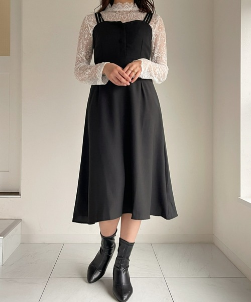 Loueme（ルエム）の「【23S/S】3ストラップキャミワンピース（ワンピース・レディース・ブラック・FREE/XL）」の21枚目の写真