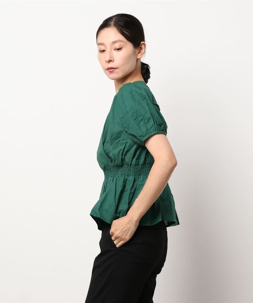 SHEL'TTER ORIGINAL(シェルターオリジナル)の「ギャザーウエストブラウス(Tシャツ/カットソー・レディース・イエロー/グリーン/ブラック系その他・FREE)」の5枚目の写真