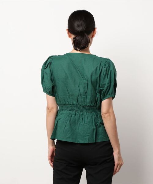 SHEL'TTER ORIGINAL(シェルターオリジナル)の「ギャザーウエストブラウス(Tシャツ/カットソー・レディース・イエロー/グリーン/ブラック系その他・FREE)」の4枚目の写真