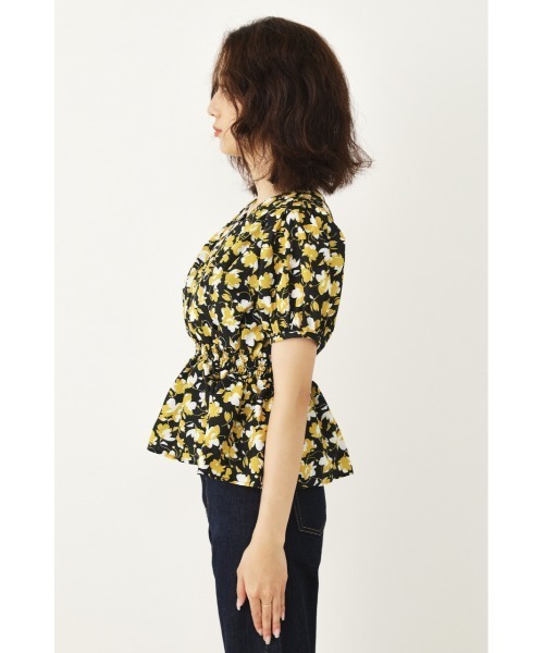 SHEL'TTER ORIGINAL(シェルターオリジナル)の「ギャザーウエストブラウス(Tシャツ/カットソー・レディース・イエロー/グリーン/ブラック系その他・FREE)」の6枚目の写真