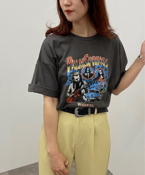 apres jour mignon（アプレジュールミニョン）の「アソートヴィンテージBIGTシャツ３【ZOZOTOWN限定アイテム】（Tシャツ/カットソー・レディース・ホワイト系その他3/ブラック系その他2/ブラック/オフホワイト/その他/ブラック系その他/ホワイト系その他/ホワイト系その他2・X-LARGE/フリー）」の8枚目の写真