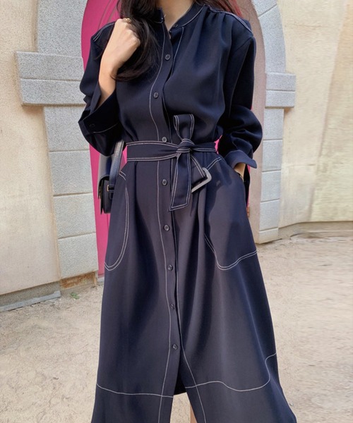 韓国風シンプルシャツワンピース シャツワンピース Aimoha アイモハ のファッション通販 Zozotown