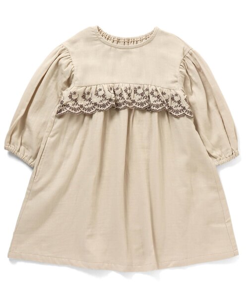 Seraph（セラフ）の「スカラップ刺繍長袖ワンピース（ワンピース・キッズ・ブラック/アイボリー/ピンク・80/90/95/100/110/120/130/140）」の2枚目の写真