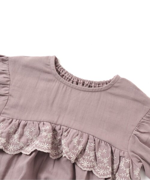 Seraph（セラフ）の「スカラップ刺繍長袖ワンピース（ワンピース・キッズ・ブラック/アイボリー/ピンク・80/90/95/100/110/120/130/140）」の10枚目の写真