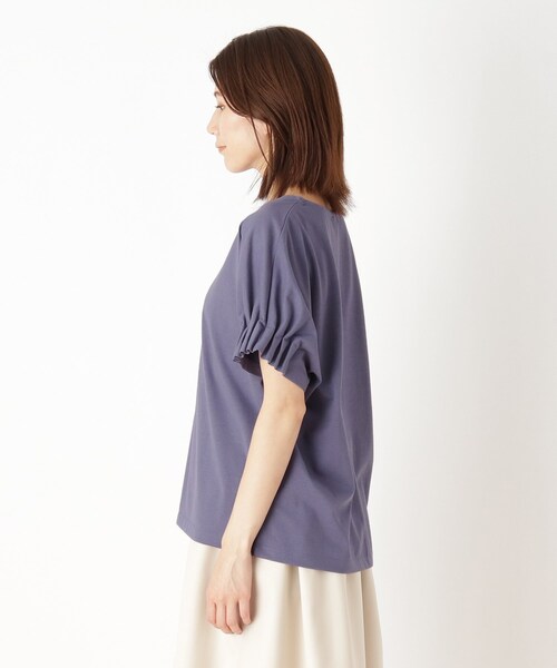 DRESKIP(ドレスキップ)の「◆ひんやりゴムタックドルマンTシャツ(Tシャツ/カットソー・レディース・ダークブラウン/ナチュラル/パープル系/ブラック・03/04/02)」の6枚目の写真