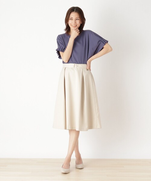 DRESKIP(ドレスキップ)の「◆ひんやりゴムタックドルマンTシャツ(Tシャツ/カットソー・レディース・ダークブラウン/ナチュラル/パープル系/ブラック・03/04/02)」の12枚目の写真