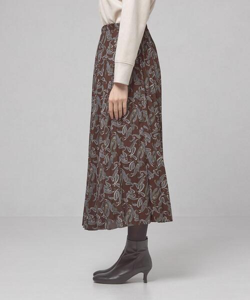 closet story（クローゼットストーリー）の「＜closet story（クローゼットストーリー）＞ペーズリー プリーツ ロングスカート -ウォッシャブル-（スカート・レディース・ネイビー/ダークブラウン・FREE）」の10枚目の写真