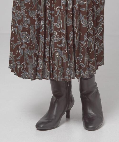 closet story（クローゼットストーリー）の「＜closet story（クローゼットストーリー）＞ペーズリー プリーツ ロングスカート -ウォッシャブル-（スカート・レディース・ネイビー/ダークブラウン・FREE）」の3枚目の写真
