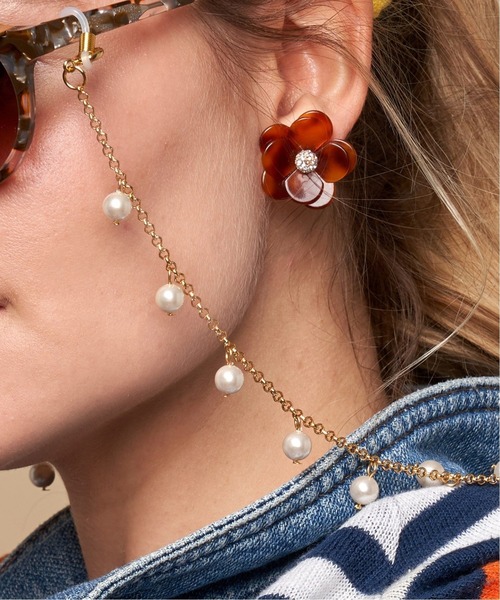 Charles Chaton（シャルルシャトン）の「LELE SADOUGHI POPPY BUTTON pierce（ピアス（両耳用）・レディース・ベージュ系その他・FREE）」の7枚目の写真