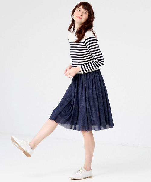 Another Edition（アナザーエディション）の「ニット×チュールセットアップワンピース/■AEBC KNIT ﾁｭｰﾙ SET UP OP◆（ワンピース・レディース・オフホワイト/グレー/ネイビー・ﾌﾘ-）」の7枚目の写真