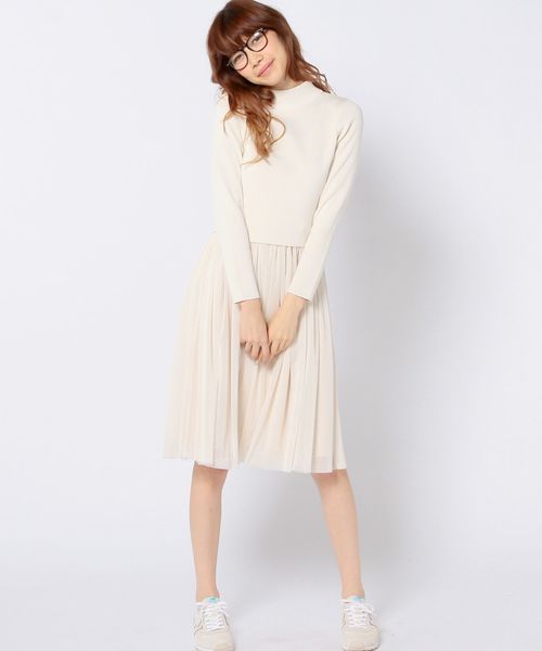 Another Edition（アナザーエディション）の「ニット×チュールセットアップワンピース/■AEBC KNIT ﾁｭｰﾙ SET UP OP◆（ワンピース・レディース・オフホワイト/グレー/ネイビー・ﾌﾘ-）」の8枚目の写真