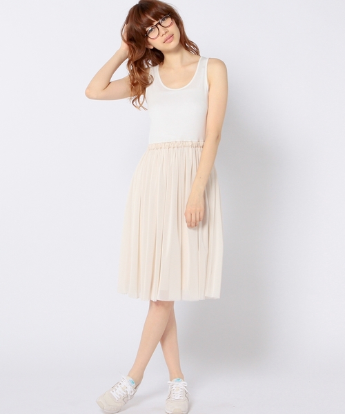 Another Edition（アナザーエディション）の「ニット×チュールセットアップワンピース/■AEBC KNIT ﾁｭｰﾙ SET UP OP◆（ワンピース・レディース・オフホワイト/グレー/ネイビー・ﾌﾘ-）」の11枚目の写真