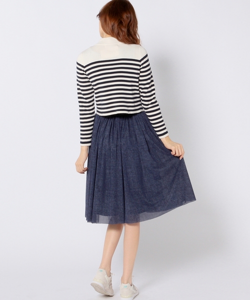 Another Edition（アナザーエディション）の「ニット×チュールセットアップワンピース/■AEBC KNIT ﾁｭｰﾙ SET UP OP◆（ワンピース・レディース・オフホワイト/グレー/ネイビー・ﾌﾘ-）」の14枚目の写真